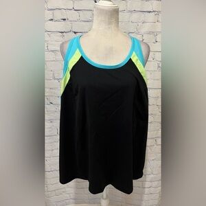 Lane Bryant Women's Blue Green Black Athletic Wear Racer Back Tank Top 22/24